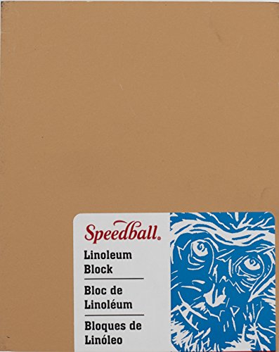Speedball 4307 Premium - Bloque de linóleo montado – Superficie fina y plana para tallar fácilmente, bronceado ahumado, 4 x 5 pulgadas