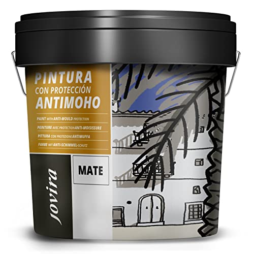 JOVIRA PINTURAS Pintura Antimoho. para Interior y Exterior con Conservante Antimoho.(5 Kilos, blanco)