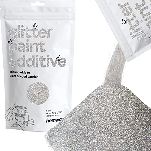 Hemway de plata del brillo de la pintura Aditivo 100 g / 3,5 oz de látex acrílico Pintura de Emulsión - Interior y exterior pared, de techo, de madera, barniz