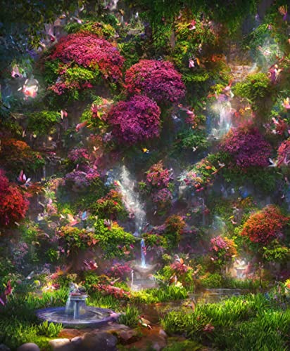 SERAVE Impresiones En Lienzo Arte Arte Lienzo Hermoso jardín de flores secreto hiperrealista para sala de estar 60x90cm