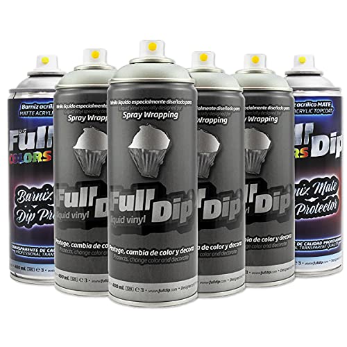 AutoFullCar - Pack Sprays Full Dip Aluminio Metalizado Extra Protección Mate Vinilo líquido | FullDip