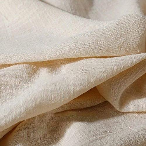 Tela de lino, tela de lino fino de verano para punto de cruz, 130 x 100 cm, tela de lino para hacer tapicería de ropa y mantel (beige)