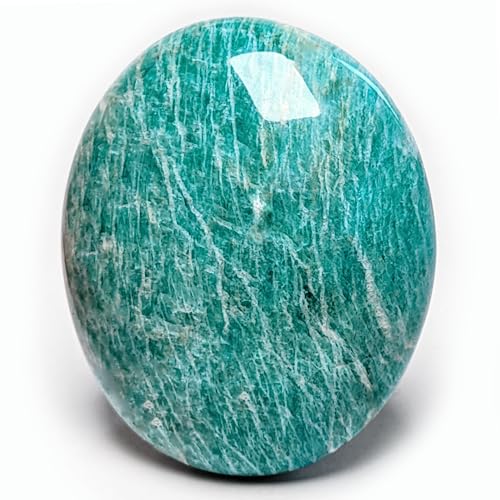 EUSICE - Piedra Natural de Amazonita - Guijarro de Serenidad y Relajación - 100% Artesanal y Hecho a Mano - Amazonita Superior Ética para Litoterapia Bienestar Meditación Yoga - Todos los Niveles