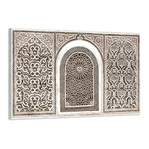 Cuadro Oriental Arabesque – Decoración de pared árabe – 90 x 60 cm y 120 x 80 cm – Impresión sobre lienzo de alta resolución – Lienzo tensado sobre un marco de madera (120 x 80 cm)