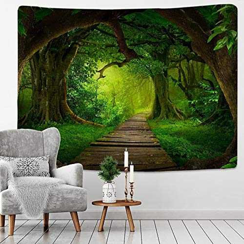 KHKJ Naturaleza Tapiz de Pared Árbol Bosque Cielo Estrellado Alfombra Tapices de Tela de Pared Tienda Hippie Árbol Mandala Tapiz Paisaje A5 200x180cm