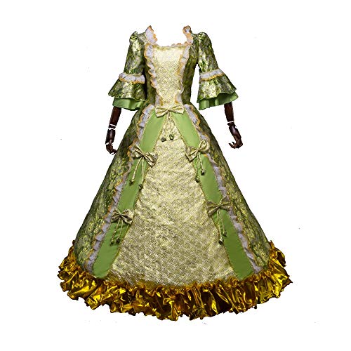 Corte de gama alta rococó barroco Marie Antonieta vestidos de bola del siglo 18 Renacimiento período histórico vestido para las mujeres - verde - Medium