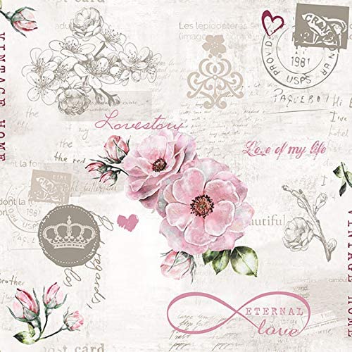 20 servilletas de amor atemporal como decoración de mesa para bodas, aspecto vintage, 33 x 33 cm