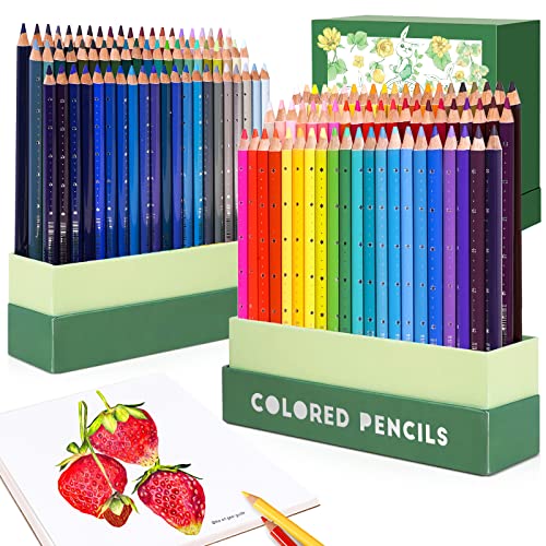 Arrtx Juego de 126 lápices de colores, minas de colores con núcleo suave, textura cremosa, caja de transporte, lápices de colores para adultos, profesionales, principiantes