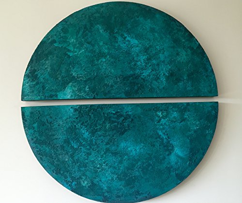 Tondo Mar - Técnica Mixta sobre madera - (1,10 cm diámetro) - Obra abstracta pintada a mano - Arte contemporáneo - ITHERIUS Es Arte