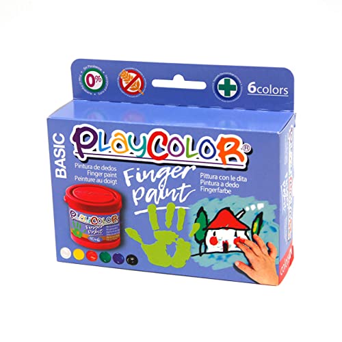 PLAYCOLOR-FINGER PAINT X6 Pintura dedo Basic 40ml 6 colores, 40 ml (Paquete de 1) (Instant 17591)