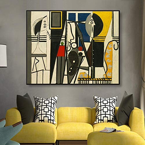 LELME Pintor de Picasso Obra de arte clásica y pinturas de modelos Lienzos Carteles e impresiones Réplica de cuadros abstractos de arte de pared 60x90cm Sin marco