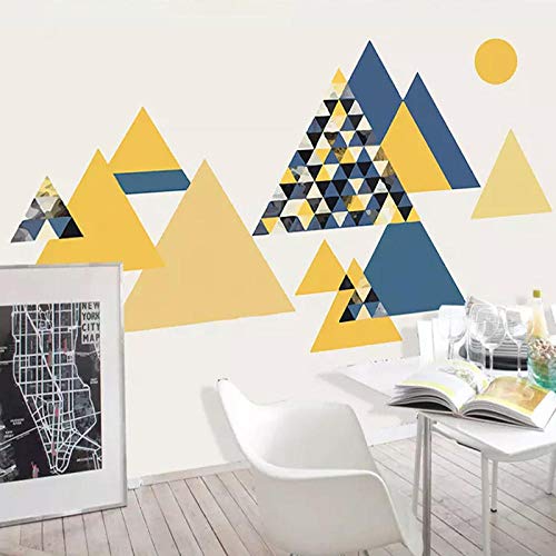 TV fondo pared minimalista gráfico fuerte papel tapiz abstracto amarillo triángulo papel tapiz sala TV papel pintado a papel pintado pared dormitorio autoadhesivo-430cm×300cm