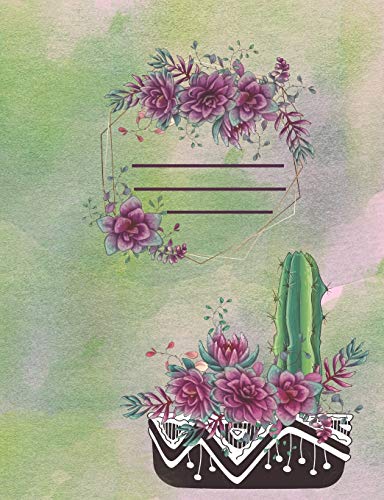 Cactus with flower: Cute Composition Notebook, College Ruled Primary Copy Book for Girls, Students and Teens, Elementary School, Adorable and Sweet Cover
