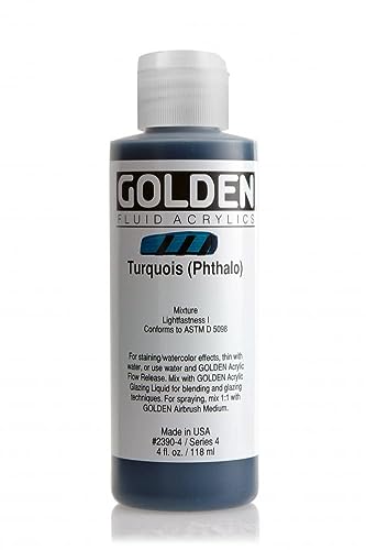 Oro 0002390-4 4 oz - 118ml - Fluid pintura de acr-lico de la botella de pintura de color - turquesa - Phthalo -