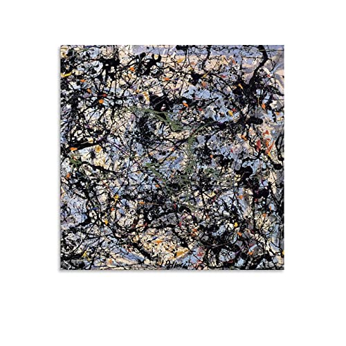 Póster de Jackson Pollock Pintor Regateado Su Trabajo Obras de Arte Frescas Pintura Arte de Pared Impresiones en Lienzo Colgantes 28 x 28 pulgadas (70 x 70 cm)