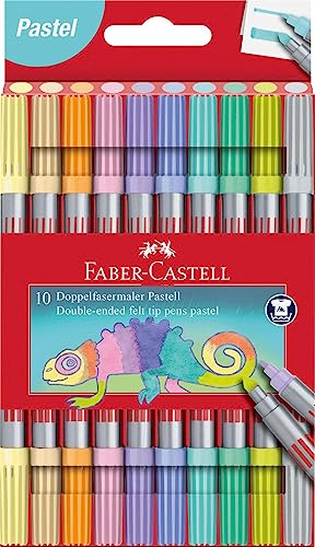 Faber-Castell - 151112. Pack 10 Rotuladores doble punta. Colores pastel