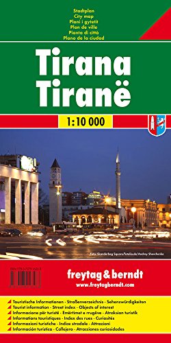 Tirana, plano callejero. Escala 1:10.000. Freytag & Berndt.: Stadskaart 1:10 000: PL 144