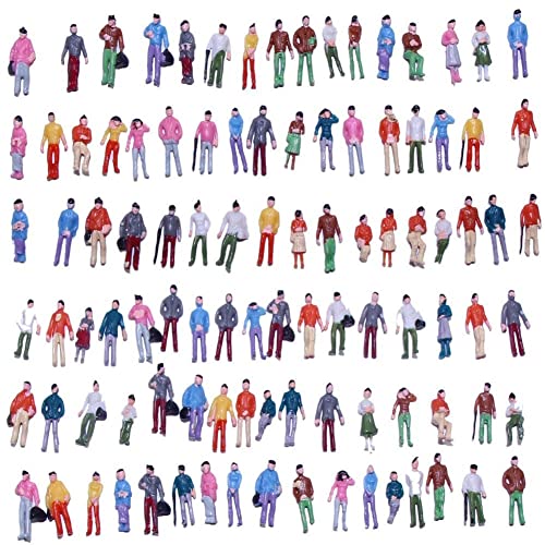 Nesloonp 100 Piezas Figuras de Personas Modelos de Trenes Arquitectónicos Figuras de Personas Personas Pequeñas Sentadas y Paradas para Escenas En Miniatura, Escala 1:75