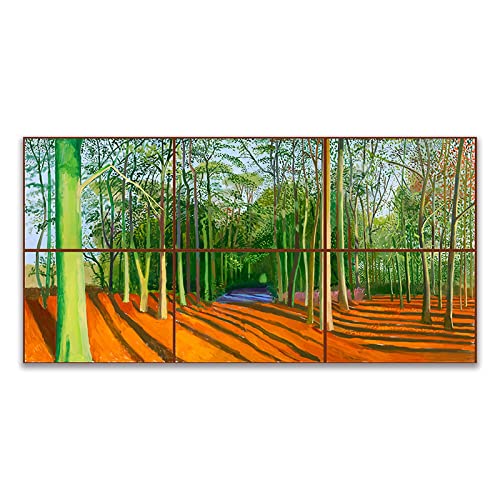 ANGELIA COMEAUX David Hockney Poster Tree Landscape Canvas Painting Modern Wall Art David Hockney Prints David Hockney Picture For Home Decor 60x120cm Sin Marco