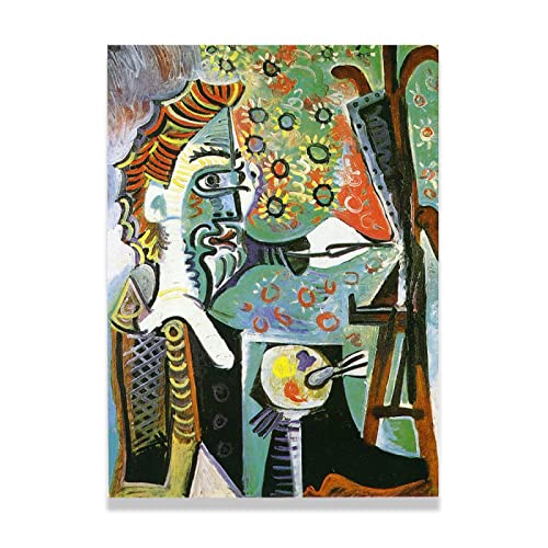 Pablo Picasso Cuadro en lienzo-Picasso Reproducciones de Cuadros famosos-Cuadro Picasso Impresión sobre lienzo-Picasso Cuadros y láminas modernos(An artist1)50x70cm(20x28in)marco
