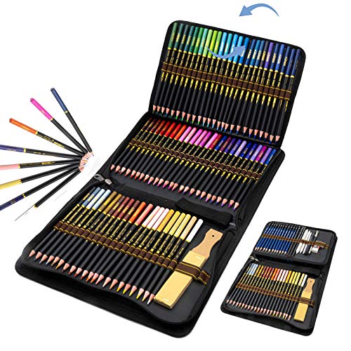 96 Lápices de Colores en estuche con cremallera, Lapices dibujo profesional para Adultos y Niños - Ideal para Colorear, Mandalas, Material Escolar