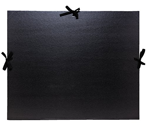 Exacompta - 25738E - 1 tablero de dibujo kraft negro barnizado - con cintas de tela - fondo y esquinas de lona - guardas negras - dimensiones 32 x 45 cm - formato A3 - color negro