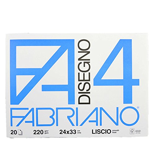 Fabriano - Bloc de dibujo 24 x 33 cm, 220 g, F4, 20 folios liso