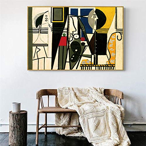 Picasso Picasso Pintor y modelo Lienzo Arte de la pared Pintura en lienzo Home Deor Cuadros de la pared Impresión para la sala de estar Cuadros Carteles 30x42cm (12
