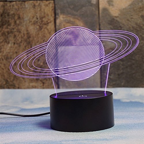 Deerbird® Saturno Anillos 3D espejismo 7 Color Cambiando Toque Mesa Escritorio LED Noche Ligero estupendo regalos