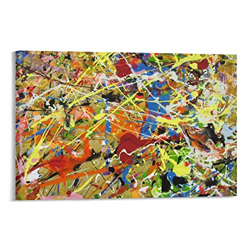 Jackson Pollock - Póster de pintores americanos pintados sus obras, póster de lienzo, pintura de pared, carteles artísticos, decoración moderna para el hogar, 60 x 90 cm