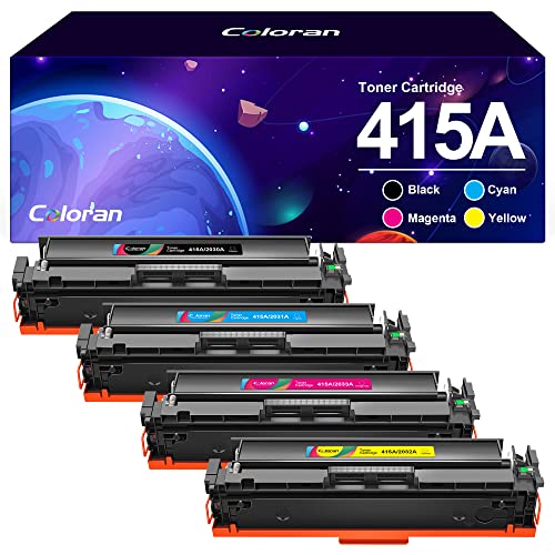 415A, Negro, Cian, Magenta, Amarillo, Pack de 4, Cartucho de Tóner, Compatible para HP 415X 415A para HP W2030A W2031A W2032A W2033A Color Laserjet Pro MFP M454 M454dw M454dn M479fdw M479 M479dw