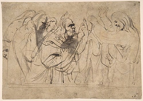 Anthony van Dyck – Christ and the Pharisees; verso; Christ and a Pharisee Artistica di Stampa (45,72 x 60,96 cm)