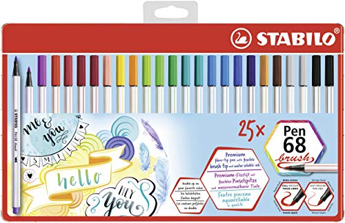 STABILO Pen 68 - Rotulador de punta de fibra (25 unidades, 19 colores surtidos)