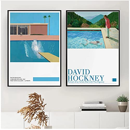 Impresiones en lienzo, David Hockney Art Exhibition Poster A Bigger Splash Art Print David Hockney Print Hockney Office Home Wall Art Sin   marco