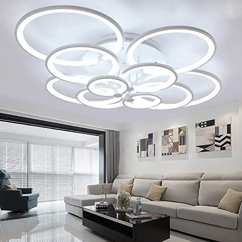 CAI-HAI Luz de techo LED Pantalla acrílica creativa Blanco Luz de techo 120cm Ronda Moderna Sala de estar Comedor Dormitorio Luz de techo