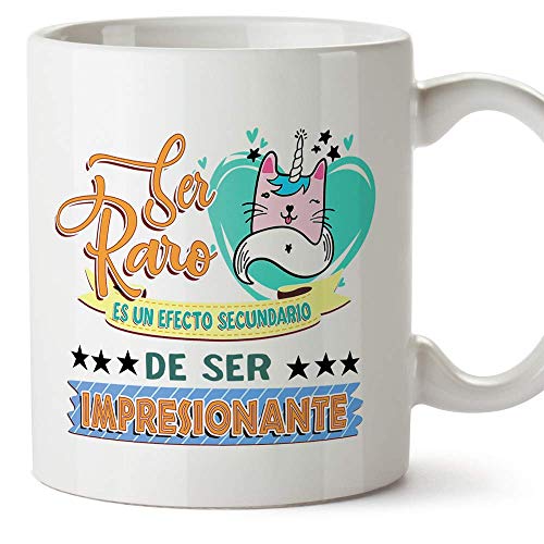 MUGFFINS Taza graciosa Ser raro es un efecto secundario de ser impresionante - Regalos Divertidos con Frases para Desayuno