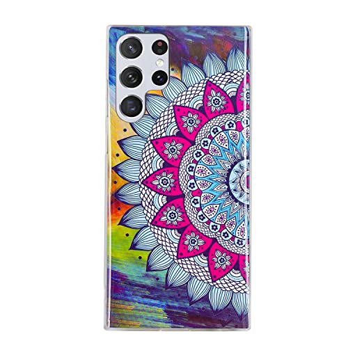 Funda para Samsung Galaxy S23 Ultra 5G, delgada, luminosa, que brilla en la oscuridad, ultra fina, de silicona, flexible, suave, a prueba de golpes, de goma, para Samsung S23 Ultra 5G, mandala