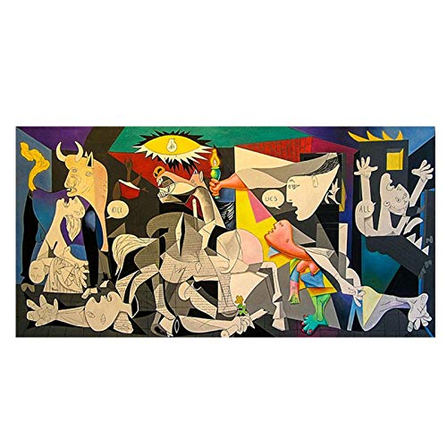 Guernica Picasso Reproducciones de pinturas en lienzo Carteles e impresiones famosos Cuadro de arte de pared para sala de estar Decoración para el hogar 80x185 cm (32