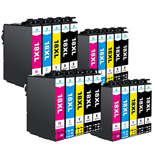 Hyggetech 20 Cartuchos de Tinta compatibles como Repuesto para EPSON 18XL Expression Home XP-102 XP-202 XP-205 XP-212 XP-215 XP-225 XP-302 XP-305 XP-312 XP-315 XP-405 XP-412 XP-415 XP-425