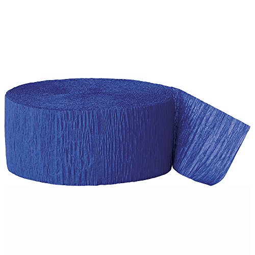 Unique Party- Serpentina de papel crepé para fiestas, Color azul rey, 24 cm (6345) , color/modelo surtido