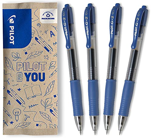 Pilot Flowpack 4 uds G-2 Bolígrafo Roller Tinta Gel Azul - Punto medio