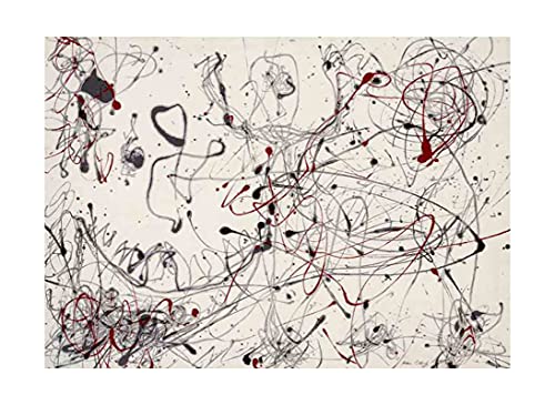 Número 4   -Jackson Pollock Póster Cuadro Arte de Pared Decoración Hogar Sala de Estar Decoración Lienzo Impresión Pintura Póster Reproducción Print (30x42cm (11.8x16.5in）, Sin Marco)