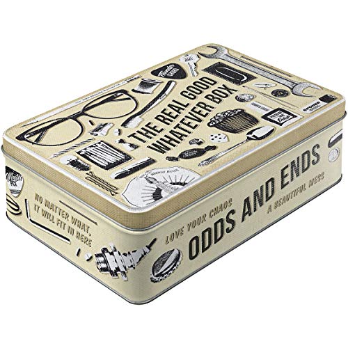 Nostalgic-Art Tarro Plano Retro Whatever Odds & Ends Box – Idea de Regalo para los Amantes de la Nostalgia, Caja de Almacenamiento para Alimentos Secos, Diseño Vintage, 2,5 l