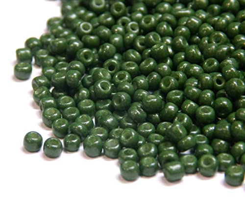 3300 cuentas de cristal opacas de 3 mm, mate, 8/0, perlas pony, opacas, perlas opacas, color verde oscuro