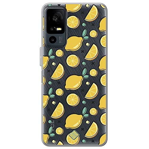 Movilshop Funda para [ TCL 40R 5G ] Dibujo Auténtico [ Limones ] de Silicona Flexible Transparente Carcasa Case Cover Gel para Smartphone.