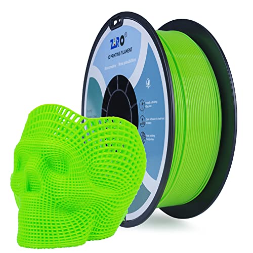 Filamento de impresora 3D ZIRO PLA PRO serie de fluorescencia 1,75 mm 1 kg (2,2 libras), precisión dimensional +/- 0,03 mm,Verde fluorescente