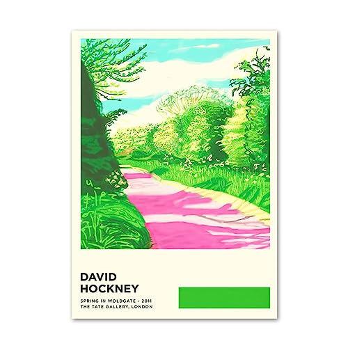 TSOLAY David Hockney Poster David Hockney Spring In Woldgate Canvas Painting Modern Wall Art David Hockney Prints para la decoración del hogar Imagen 50x70cm Sin marco