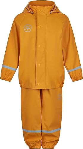 Color Kids Rain Set Solid PU Chaqueta para Lluvia, Amarillo cadmio, 92 cm Unisex niños