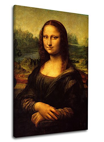 Cuadro moderno - Mona Lisa La Gioconda Leonardo Da Vinci - MonaLisa Lienzo de lona con o sin marco - elija el tamaño que prefiera - cm 50 a 130 cm de ancho (CUADRO CON MARCO DE MADERA, CM 30X50)
