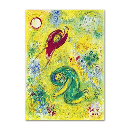 LATAFA Marc Chagall Póster e impresiones Obras Surrealismo Obra de arte Pintura en lienzo Marc Chagall Arte de la pared Cuadros antiguos para la decoración del hogar 40x60 cm Sin marco